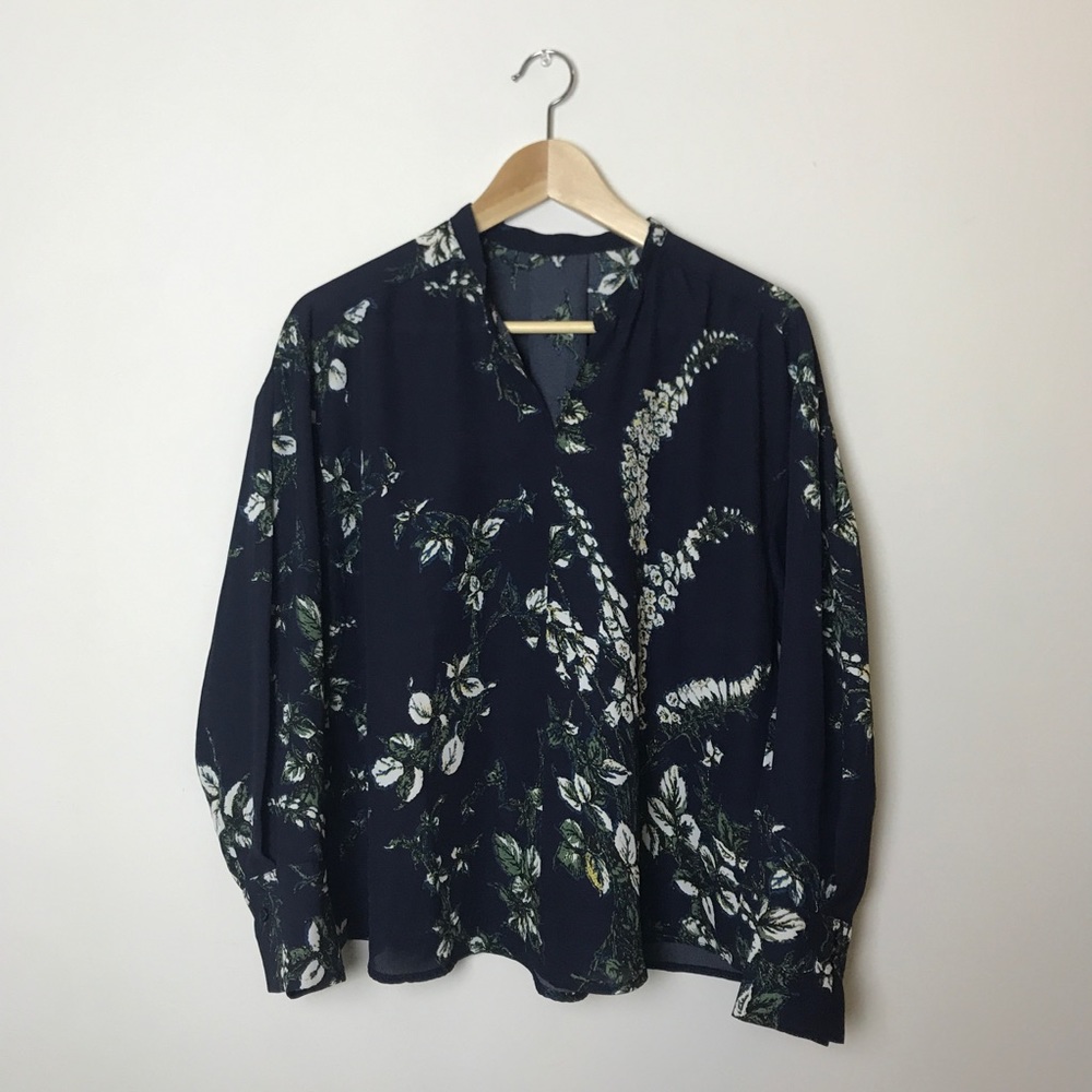 Floral retro drape style top - Japanese Style